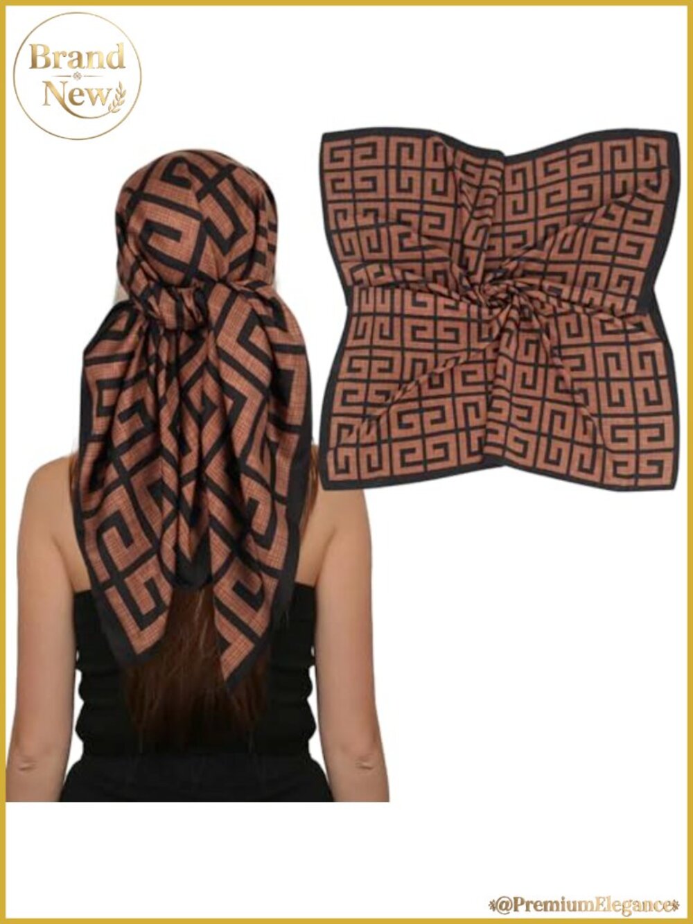 Satin Head Scarf 35x35 Silk-Like Wrap Women Versatile Shawl Sun Cover